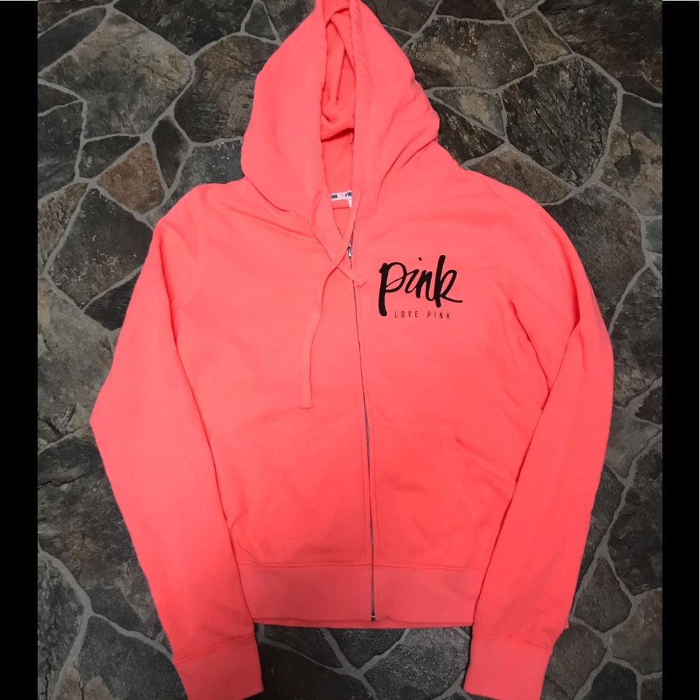 Victoria Secret Pink Orange Hoodie Large